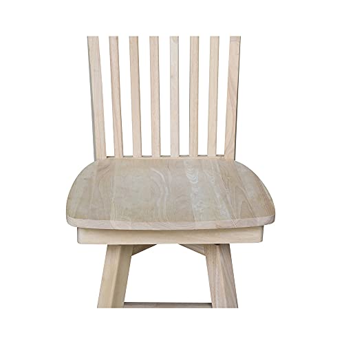 IC International Concepts Mission Barheight Stool with Swivel Seat Bar Height Table, 30", Ready to Finish IC International Concepts
