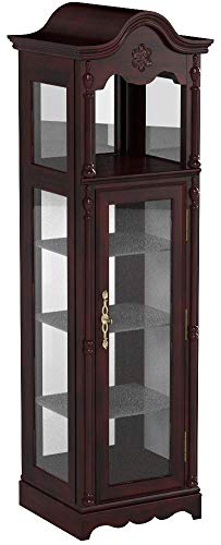 Acme Lindsey Wooden Frame Curio Cabinet with Glass Door in Cherry ACME Furniture