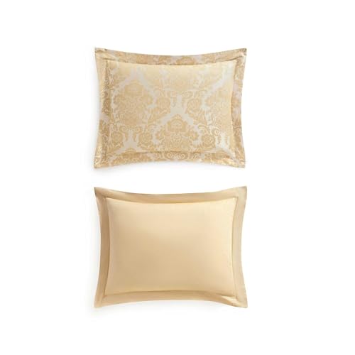 Martha Stewart - Queen Duvet Cover Set, Soft Cotton Blend Jacquard Bedding for Year Round, 3 Piece Bed Set with Matching Pillowcases (Vintage Damask Beige) Martha Stewart