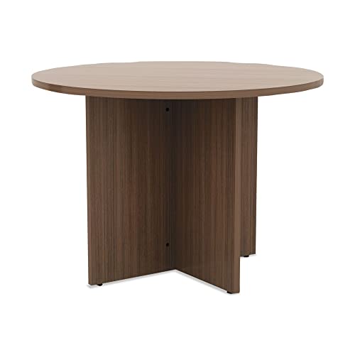 Alera ALE Valencia Round Conference Table w/Legs, 29 1/2h x 42 dia., Modern Walnut Alera