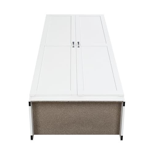 Manhtattan Comfort Hopkins Modern Freestanding Storage Closet with 7 Spacious Shelves and Soft Close Doors, Multipurpose Wardrobe Cabinet for Bedroom, 72" High, Large, White Manhattan Comfort