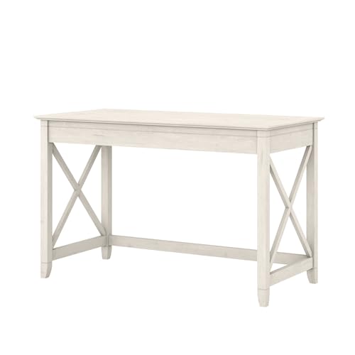 Bush Furniture Key West Writing Table for Home Office | Small Modern Farmhouse Desk, 48W, Linen White Oak Bush Business Furniture