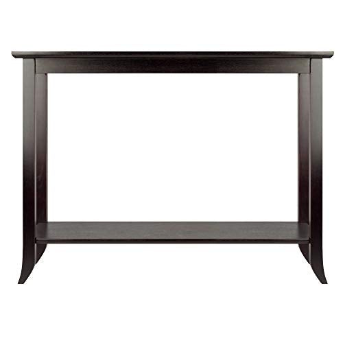 Winsome Genoa Console Table with Glass Top and Shelf, 40-Inch, Espresso, for Living Room, Hallway, or Entryway Winsome