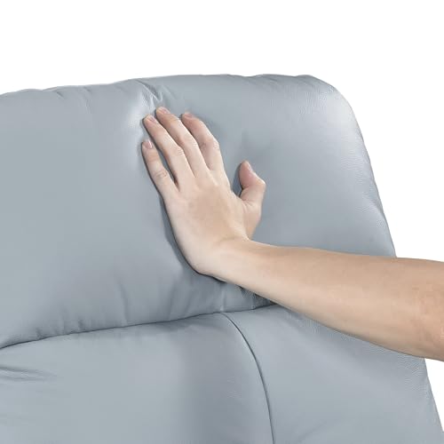 Lexicon Swivel Glider Recliner Chair, Comfy Nursery Glider, Top Grain Leather Match Recliner, Manual Reclining Chair for Living Room/Office/Apartment, Blue Lexicon