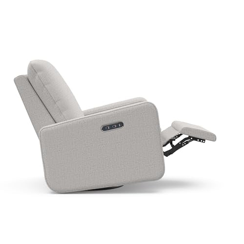 Graco Teddi Power Recliner Swivel Glider (Steel Basketweave) – Electronic Power Recline, USB-A & USB-C Charger, Premium Cushioning & Comfort Graco