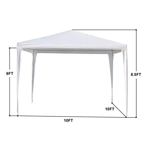 Homnso 10x30 Ft Outdoor Canopy with Sidewalls, Gazebo Shelter with 8 Removable Sidewalls, Canopy Tent for Cater Party, Wedding, Patio, BBQ Events(White) (10'x10'-3 walls) Homnso