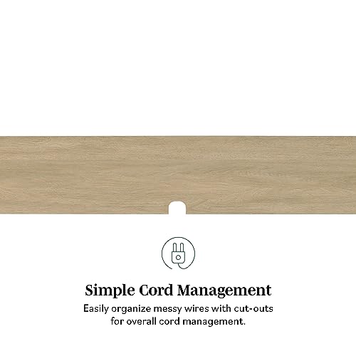 Walker Edison Modern Rattan Flip-Down-Door Wall-Mounted Floating Stand for TVs up to 80 Inches, 70 Inch, Coastal Oak Walker Edison