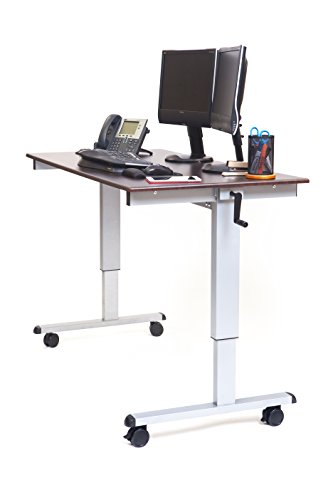 Luxor STANDUP-CF60-DW 60" High Speed Crank Adjustable Stand Up Desk Luxor