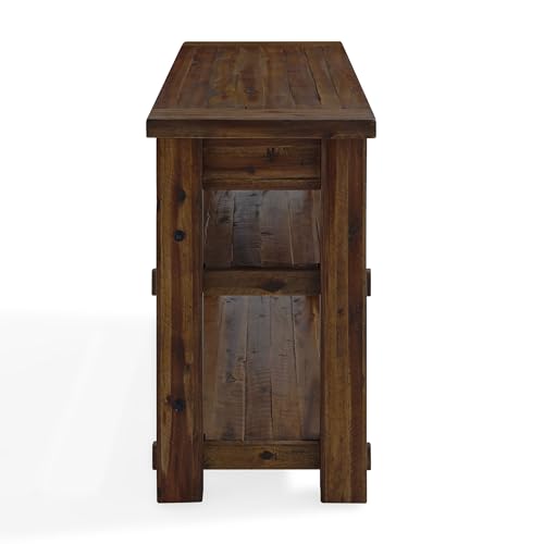 Durango 54-Inch Farmhouse-Industrial Style Wood Console Table with Two Open Shelves, Solid Wood Top, and Natural Grain and Knots – Fits TVs up to 60 Inches in Living Rooms by Alaterre Furniture Alaterre Furniture