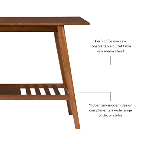 Linon Melissa Mid-Century Modern Walnut Console Table Linon