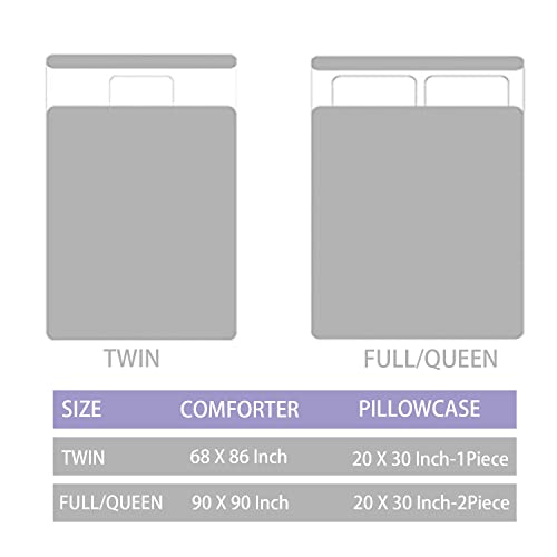 Yogeneg Rainbow Comforter Set Full/Queen Size for Teen Girls&Boys Women,Metallic Star Moon Printed Mermaid Comforter with 2 Pillowcase, Microfiber 3 Piece Bedding Set,All Season (Rainbow B, Queen) Yogeneg