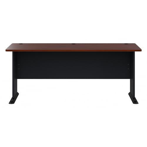 Bush Business Furniture Series A 72W Desk in Hansen Cherry and Galaxy Bush Business Furniture