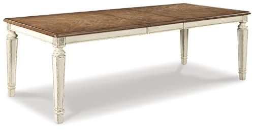 Signature Design by Ashley Realyn French Country Dining Extension Table, Seats up to 8, Chipped White Signature Design by Ashley
