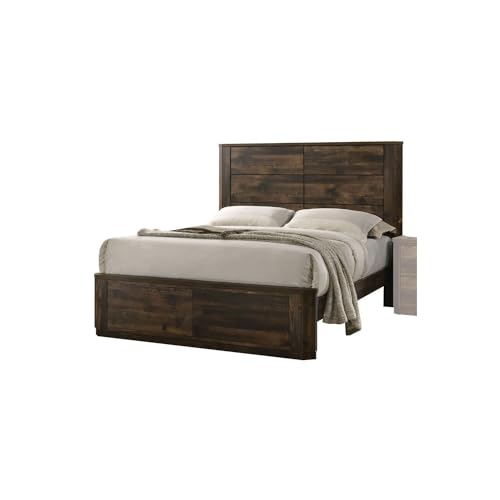 Acme Elettra King Panel Bed in Antique Walnut ACME Furniture