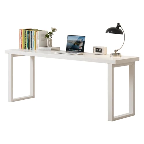 BaoBaJiu Solid Wood Narrow Desk for Small Spaces, 47 Inch Mid-Century Modern Console Table, 15.7" Deep Slim Computer Writing Desk for Home Office, Bedroom, Entryway(White) BaoBaJiu