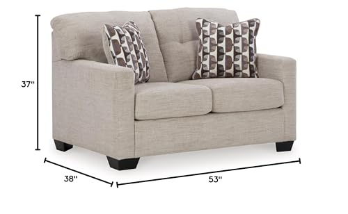 Signature Design by Ashley Mahoney Contemporary Tufted Loveseat, Beige Signature Design by Ashley