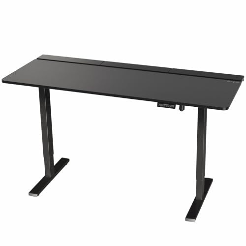 VIVO Electric 71 x 30 in Standing Adjustable Gaming Desk with Hidden Cable Trays, Full-Size Mouse Pad, Holds 220 lbs, Black Top Black Frame, DESK-KIT-1B6-P3B-71 VIVO
