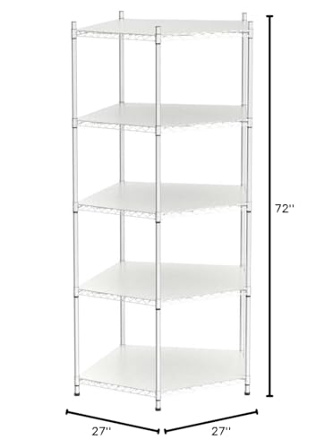 Honey-Can-Do 5-Tier Corner Shelf 72H x 27D x 27W Honey-Can-Do
