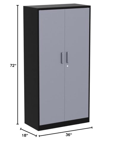 Letaya Metal Storage Cabinet,72'' Employee Lockers Steel Wardrobe with Lock Door for Office,Home,School,Gym,Fire Department,Hotel(72“-Black&Gray) Letaya