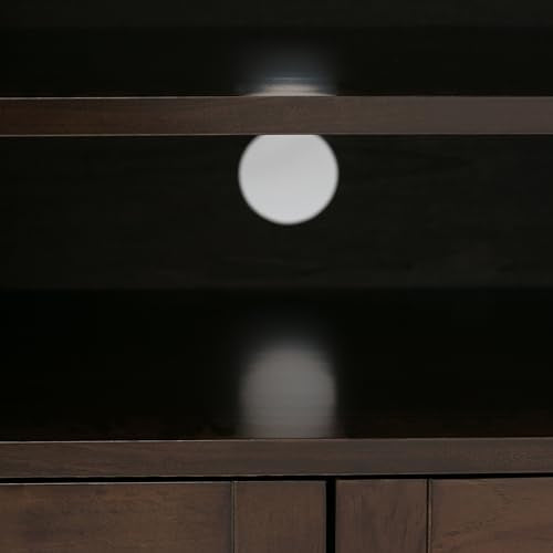 SIMPLIHOME Carlton SOLID WOOD Universal TV Media Stand, 54 Inch Wide, Contemporary, Living Room Entertainment Center, for Flat Screen TVs up to 60 Inch in Dark Tobacco Brown SIMPLIHOME