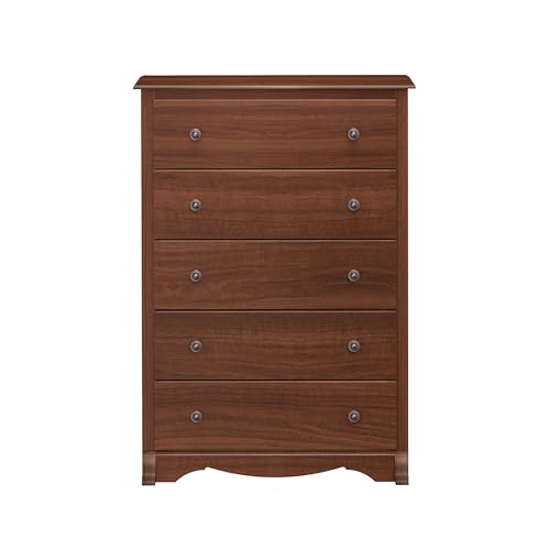 Prepac Sonoma Traditional 5-Drawer Tall Dresser for Bedroom, Functional Bedroom Dresser Chest of Drawers 16" D x 31.5" W x 45.12" H, Cherry, CDC-3345 Prepac