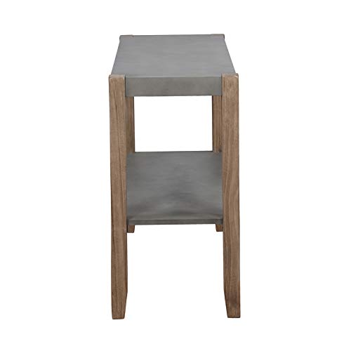 Alaterre Furniture Newport Living Room Collection – 40" Rustic Industrial Sofa or TV Console Table with Faux Concrete Top, Lower Shelf and Light Amber Wood Frame (Concrete Gray) Alaterre Furniture