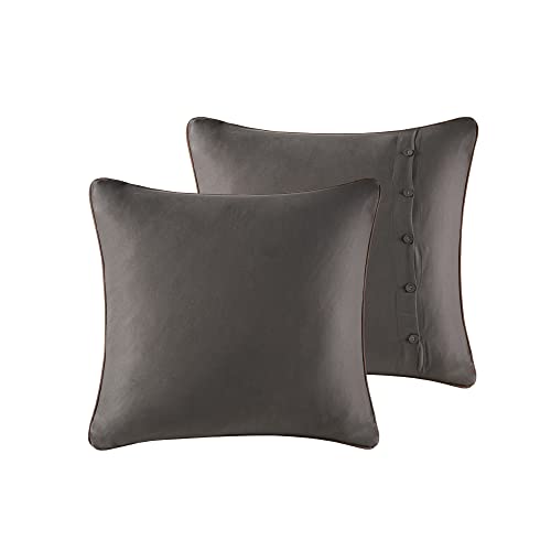 Woolrich Rustic Lodge Cabin Comforter Set - All Season Down Alternative Warm Bedding Layer and Matching Shams, Oversized Queen, Bitter Creek, Grey/Brown