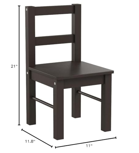 UTEX Child's Wooden Chair Pair for Play or Activity, Set of 2, Espresso … UTEX