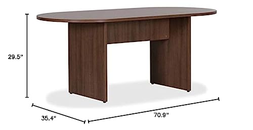Lorell, LLR69988, Essentials Walnut Laminate Oval Conference Table, 1 Each Lorell
