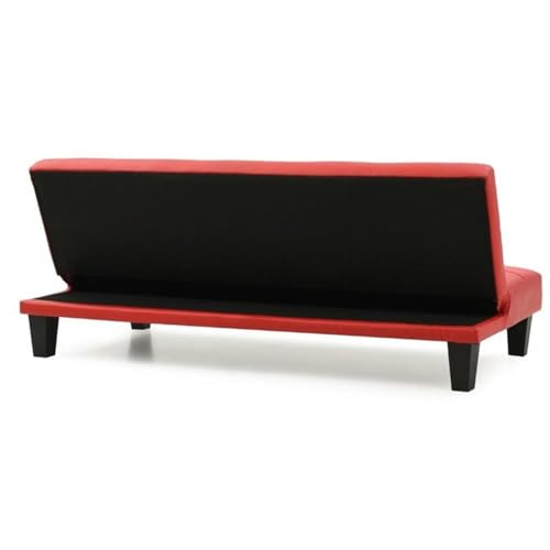 Glory Furniture Alan Faux Leather Sleeper Sofa in Red Glory Furniture