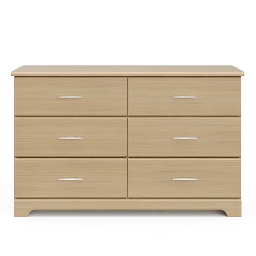 Storkcraft Brookside 6 Drawer Double Dresser (Driftwood) – Dresser For Nursery, 6 Drawer Dresser, Kids Dresser, Nursery Dresser Drawer Organizer, Chest of Drawers Stork Craft