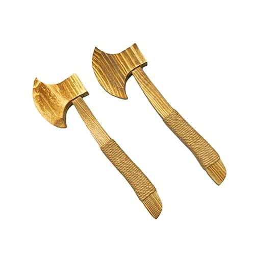 Kashivi Set of 2 - Handmade Wooden Toy Axe, Wooden Toy Axe Set for Outdoor Play Character Dress Up Kashivi