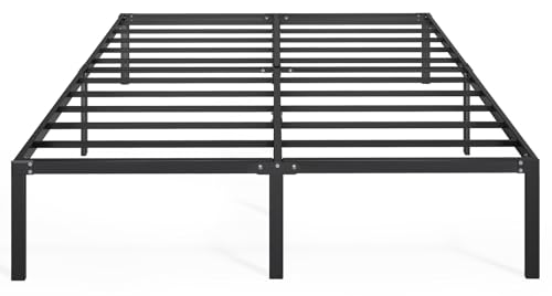 LEVELEVE Queen Bed Frame Heavy Duty 14 Inch, Sturdy Metal Platform with Strong Bearing & Under Bed Storage, No Box Spring Needed, Easy Assembly, No Shake LEVELEVE