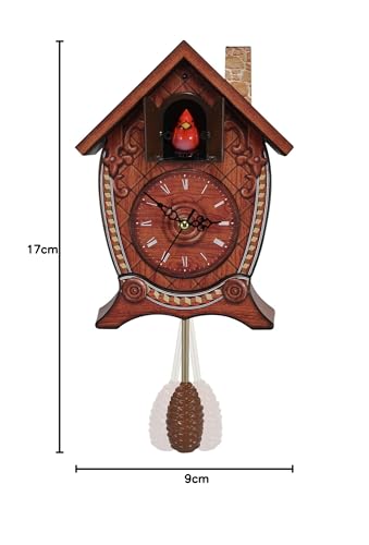 Mark Feldstein & Associates Traditional Chalet Style Singing Cardinal Tabletop Wall Sound Cuckoo Clock 17 x 8 x 5 inches Mark Feldstein & Associates