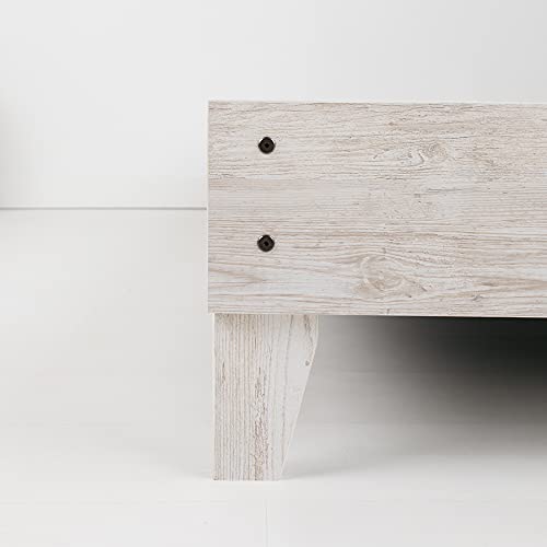 Signature Design by Ashley Shawburn Modern Farmhouse Platform Bed, Queen, Whitewash Signature Design by Ashley