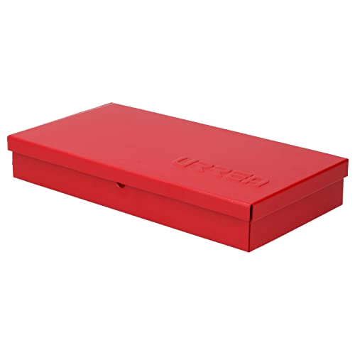 URREA Metal Tool Box - 9.6" x 5" x 1.4" Portable Tool Storage/Organization Box with 24 Gauge Construction & Durable Red Finish - 4725 Urrea