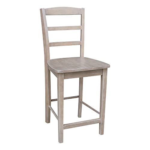 International Concepts Madrid Counterheight Stool, Washed Gray Taupe, 24" Seat Height IC International Concepts