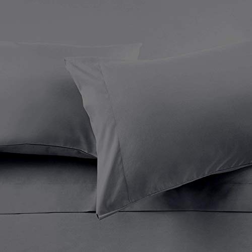 Ready To Rest Super Single Waterbed Sheets, 4 Piece Attached Sheet Set, Fits 18 Inch Deep Mattress, Brushed Microfiber, Ultra Soft and Lightweight (Dark Grey) Ready To Rest