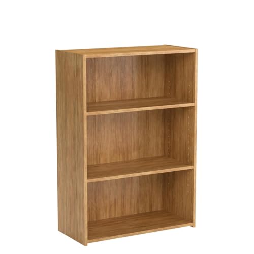 Sauder Beginnings 3 Bookcase/Book Shelf, L: 24.57" x W: 11.50" x H: 35.28, Highland Oak finish Sauder