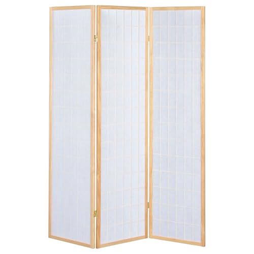 Coaster Home Furnishings - Carrie - Solid Wood - 3-Panel Folding Shoji Screen Room Divider with Linear Grid Design, Metal Hinges and Freestanding Piece - Living Room - Natural Brown - 4621 Coaster Fine Furniture