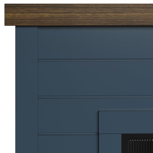 duraflame® Shiplap Wall Mantel Electric Fireplace, Fontana Blue Duraflame