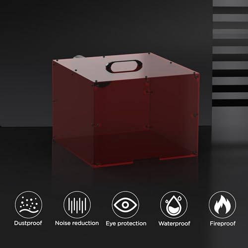ACMER MINI Laser Engraver Protective Enclosure for Acmer S1, Fire-Resistant Silicone Fiberglass Cover, Transparent Viewing Panel, Compatible with Laser Engravers up to 300×300×230 mm ACMER