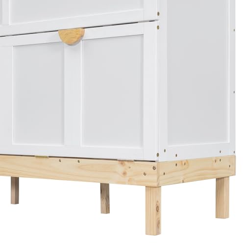 Ball & Cast Murphy Bed Cabinet Queen Size,Wood Wall Hideaway Platform Bed Chest with Built-in Charging Station and Desktop,Can Be Used As Cabinets,Space-Saving,for,Dorm,Apartment,Studio,Office,White Ball & Cast