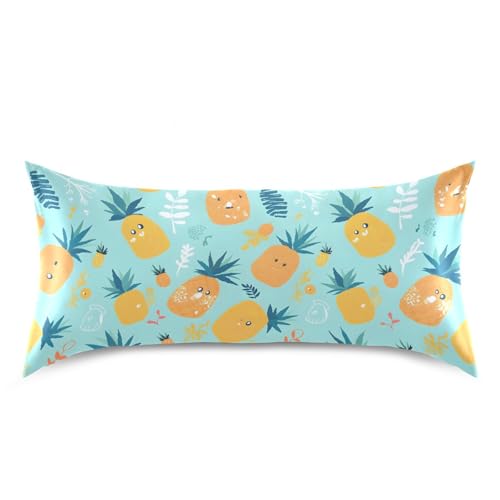 Bokkoy Soft and Silky Satin Pillow Case with Tropical Pineapple Wrinkle Resistance for Standard, Queen, and King Sizes - Single Pack Sales Bokkoy
