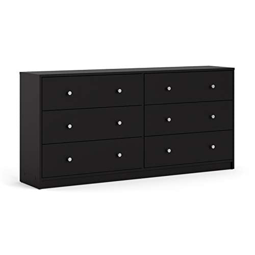 Pemberly Row 3PC Engineered Wood Dresser and Nightstands Bedroom Set in Black Pemberly Row
