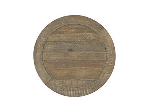 Napa Solid Wood Farmhouse Rustic Reclaimed Natural and White Stain Round End Side Accent Living Room Table, Nightstand Bedside 26" W x 26" D x 25" H Martin Svensson Home