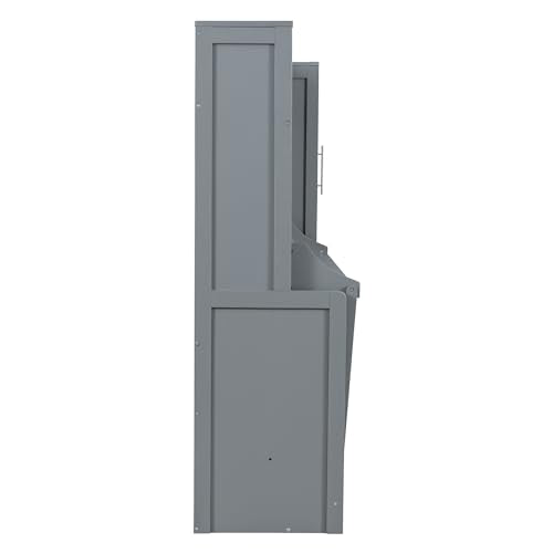 LZ LEISURE ZONE Full Size Murphy Bed with Closet and Drawers, Space-Saving Wall Bed with Storage, Ideal for Small Rooms, Apartments, or Home Offices, Gray LZ LEISURE ZONE