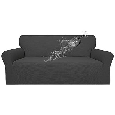 Easy-Going 100% Waterproof Couch Cover, Dual Waterproof Sofa Cover, Stretch Jacquard Sofa Slipcover, Furniture Protector for Kids, Pets, Dog and Cat (Sofa, Dark Gray)