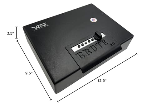 V-Line Ind. Brute XD Tactical Flat Black with Quick Access Simplex Lock with HD Lock Cover to Prevent Punch Through, Tactical Black V-Line