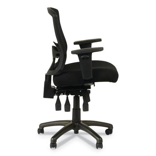 Alera Etros Series Petite Mid-Back Multifunction Mesh Chair, Black Alera